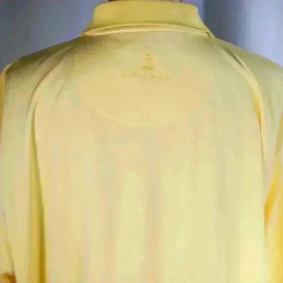 Pebble Beach Performance Size XXL Yellow 1/4 button embroidered back polo golf - Picture 6 of 10